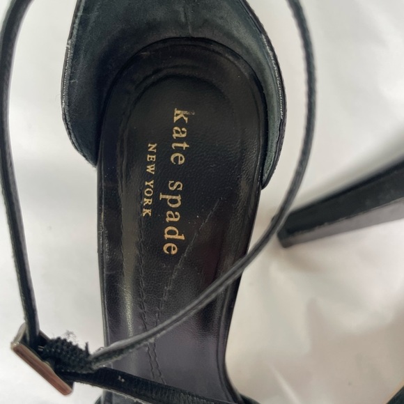 KATE SPADE Women’s Sz 6.5 black Leather Strappy Cage High Heels Sandals 70’s - Picture 6 of 15